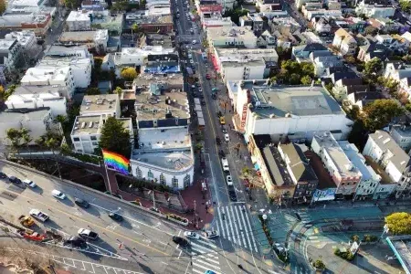 Vue aérienne du quartier de Castro